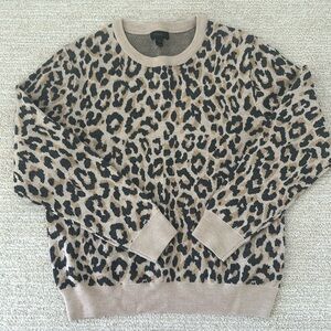 J. Crew merino wool leopard print sweater sz medium